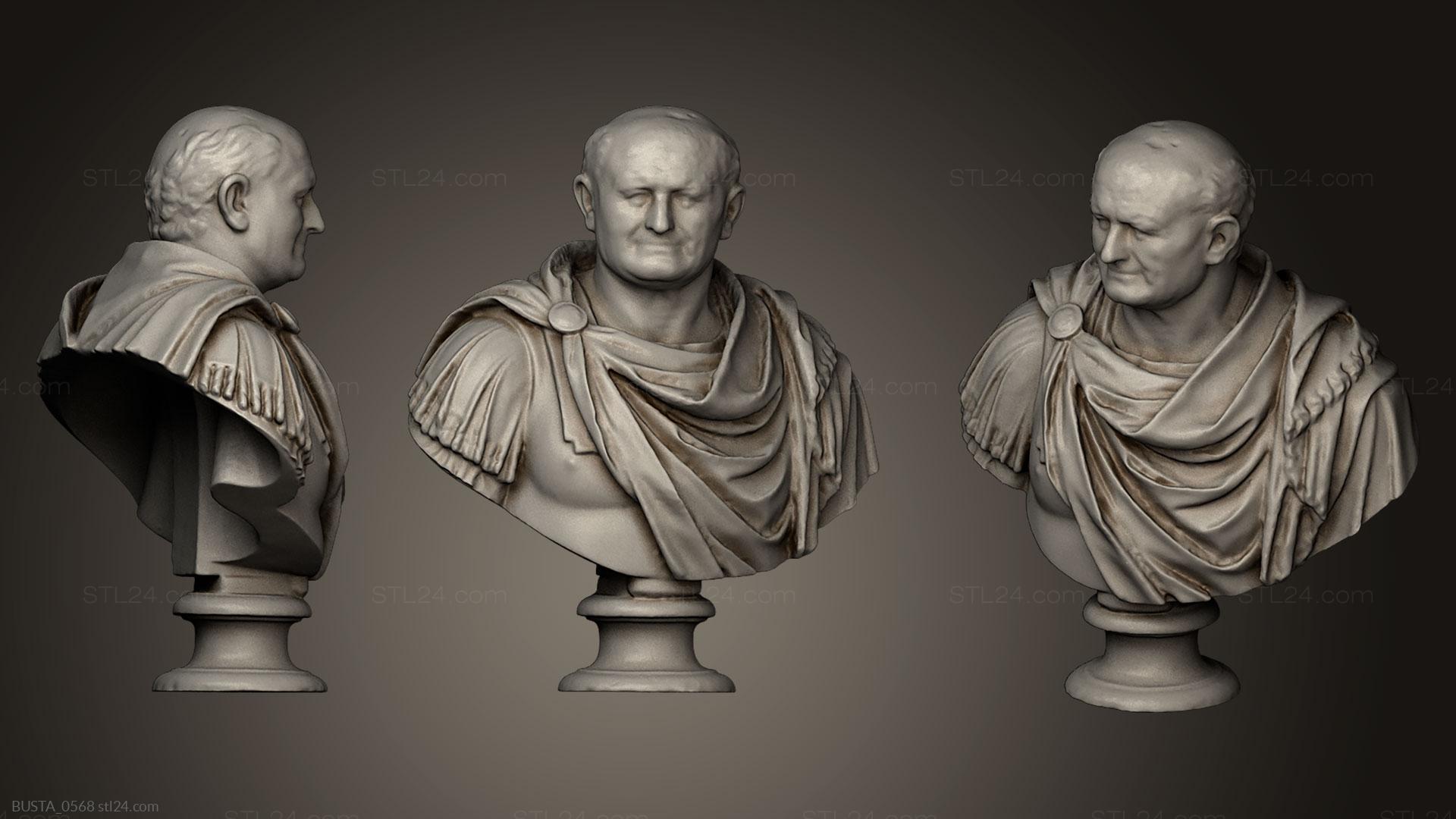 Бюсты и головы античные и исторические (Веспасиан, BUSTA_0568) 3D модель для ЧПУ станка